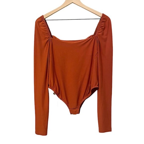 NWT We Are HAH Don't Be Square Long Sleeve Bodysuit Bronze Size Medium - Picture 7 of 15